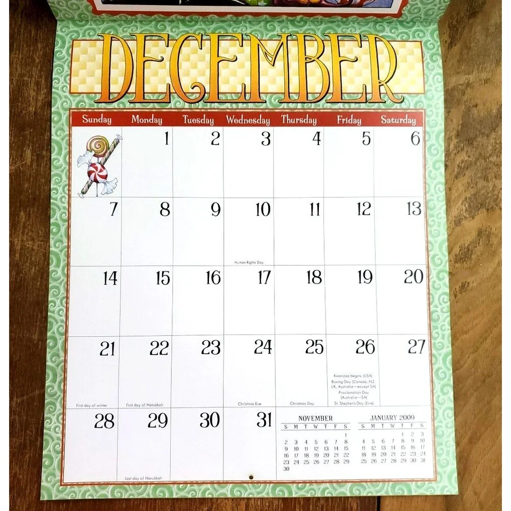 Vintage Mary Engelbreit Celebrebrate 2008 Calendar NEW Framing Wall Art Crafting